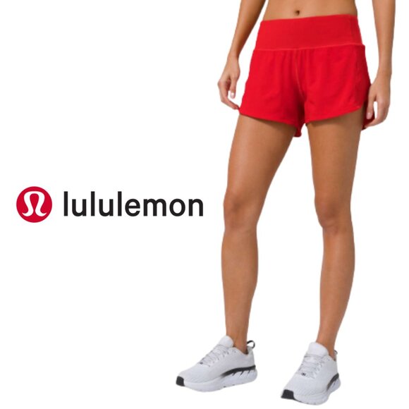Lululemon Speed Up Short Long *4" Updated Fit Dark Red - Size 6 - Picture 1 of 10